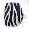 14K White Gold Genuine White & Black Diamond Zebra Ring - Image 3