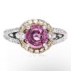 14K Gold Genuine Pink Sapphire & Diamond Engagement Ring - Image 2