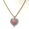 14K Yellow Gold Genuine Tanzanite & Tourmaline Heart Pendant Necklace - Image 3