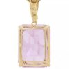 14K Yellow Gold Genuine Pink Tourmaline Pendant Necklace - Image 3