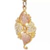 10K Tricolor Gold Leaf Pendant Necklace - Image 2