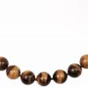 14K Yellow Gold Genuine Tiger’s Eye Beaded Necklace - Image 2