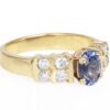 14K Yellow Gold Genuine Blue Sapphire & Diamond Engagement Ring - Image 3