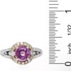 14K Gold Genuine Pink Sapphire & Diamond Engagement Ring - Image 5