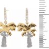 14K Gold Genuine Diamond Palm Tree Dangle Drop Earrings - Image 3