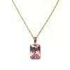 14K Yellow Gold Genuine Pink Tourmaline Pendant Necklace - Image 4