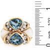 14K Yellow Gold Genuine Blue Topaz, Diamond & MOP Ring - Image 4