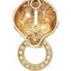 18K Yellow Gold Genuine Diamond Lionhead Door Knocker Pendant - Image 6