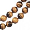 14K Yellow Gold Genuine Tiger’s Eye Beaded Necklace - Image 4