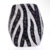 14K White Gold Genuine White & Black Diamond Zebra Ring - Image 2