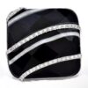 Solid Black Agate 18K White Gold & Genuine Diamond Ring - Image 2