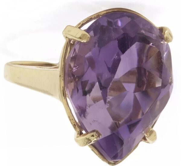 14K Yellow Gold Genuine Amethyst Children’s Ring