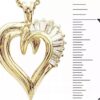 14K Yellow Gold Genuine Diamond Heart Pendant Necklace - Image 4