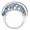 18K White Gold Pop Smoke Blue Topaz & Diamond Ring - Image 3