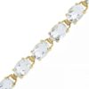 14K Yellow Gold Genuine Aquamarine Tennis Bracelet - Image 3