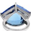 18K White Gold Genuine Blue Topaz & Diamond Ring - Image 4