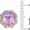 14K Gold Genuine Kunzite & Diamond Floral Ring - Image 5