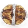 18K White Gold Citrine & Genuine Diamond Cocktail Ring - Image 2