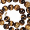 14K Yellow Gold Genuine Tiger’s Eye Beaded Necklace - Image 5