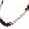 14K Yellow Gold Genuine Tourmaline & Pearl Beaded Necklace - Image 2