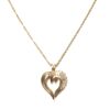 14K Yellow Gold Genuine Diamond Heart Pendant Necklace - Image 5