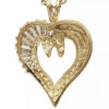 14K Yellow Gold Genuine Diamond Heart Pendant Necklace - Image 3