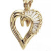 14K Yellow Gold Genuine Diamond Heart Pendant Necklace - Image 2