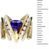 14K Yellow Gold Genuine Tanzanite & Diamond Modernist Ring - Image 4