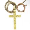 14K Yellow Gold Holy Trinity Cross Necklace - Image 2