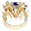 14K Yellow Gold Genuine Tanzanite & Diamond Modernist Ring - Image 3