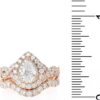 14K Rose Gold Genuine Diamond Bridal Ring Set - Image 5