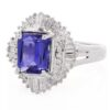 18K White Gold Genuine Tanzanite & Diamond Ring - Image 3