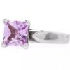 14K White Gold Genuine Pink Sapphire Engagement Ring - Image 2