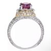 14K Gold Genuine Pink Sapphire & Diamond Engagement Ring - Image 3