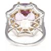 14K Gold Genuine Kunzite & Diamond Floral Ring - Image 4