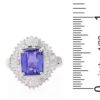 18K White Gold Genuine Tanzanite & Diamond Ring - Image 5