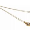 14K Yellow Gold Genuine Diamond Ribbon Pendant Necklace - Image 4