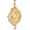 10K Tricolor Gold Leaf Pendant Necklace - Image 3