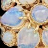 14K Yellow Gold Genuine Australian Opal Cabochon Cocktail Ring - Image 4