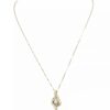 14K Yellow Gold Genuine Diamond Ribbon Pendant Necklace - Image 3