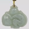 14K Yellow Gold Hand-Carved Genuine Jade Monkey Pendant - Image 3